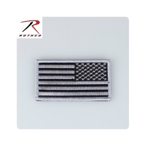 재고소진 할인 - 밀리터리 패치 / Reverse US FLAG PATCH w/ HOOK BACK - Black / Silver