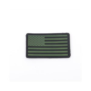 재고소진 할인 - 밀리터리 패치 / PVC US Flag Patch With Hook Back  -  Black / Olive Drab